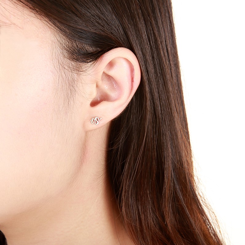 【Angel & Me】Handmade Snake s925 sterling silver earrings Birthday gift, , large