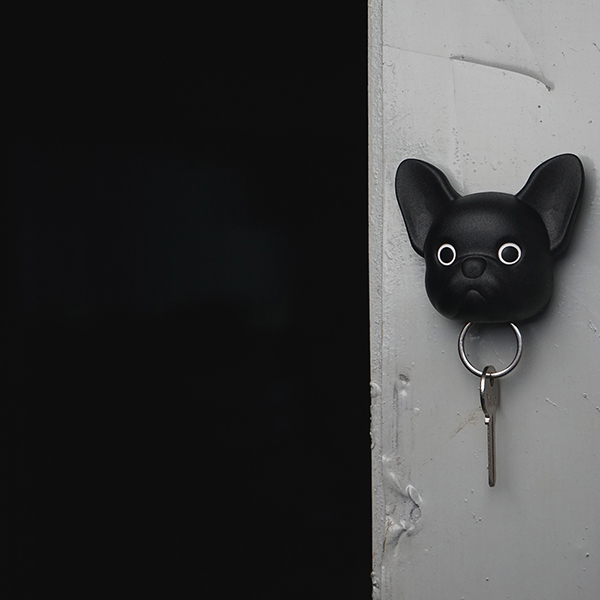 Frenchy Dog Key Holder- Black, , large