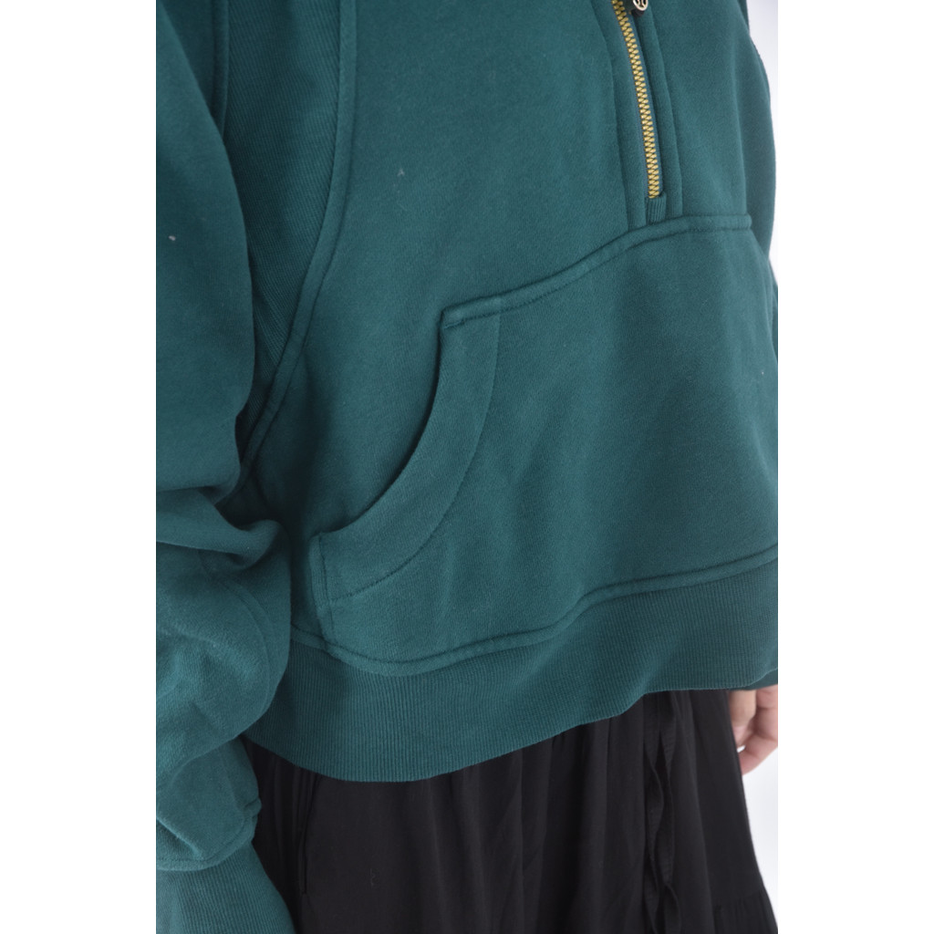 (S) lululemon質感棉質連帽綠色外套二手衣, , large