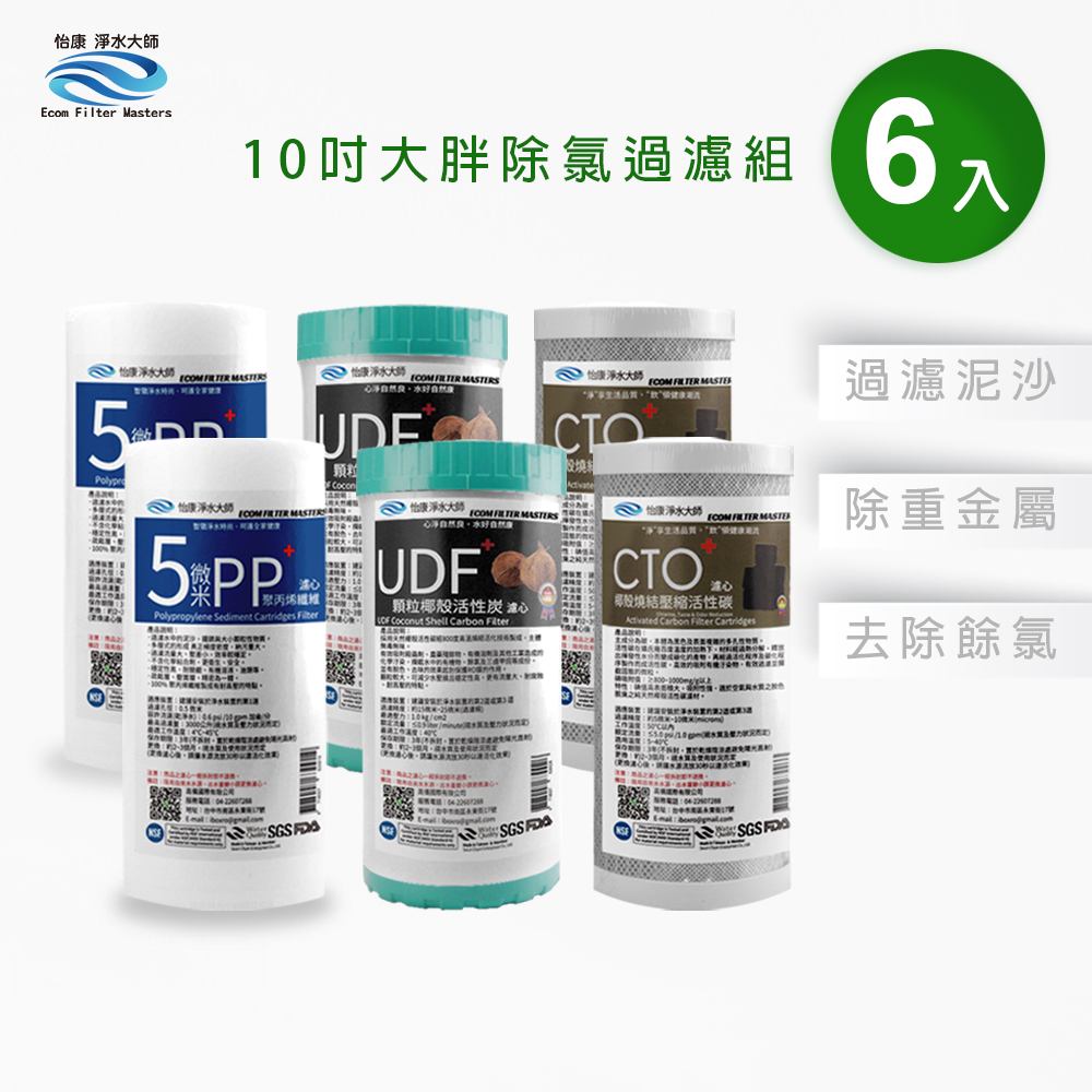 【怡康淨水】10吋大胖 三道式濾心組, , large