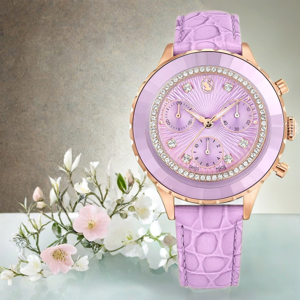 SWAROVSKI 施華洛世奇 Octea Chrono 水晶計時手錶 女錶 送禮推薦-37mm 5690804, , large