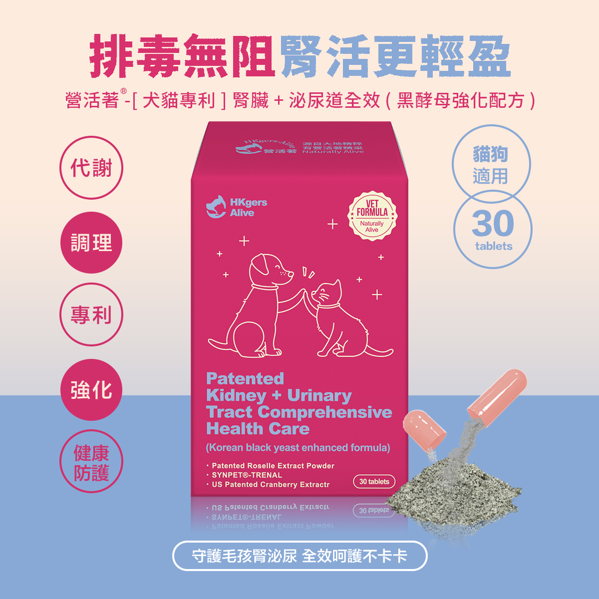 ［HKger.Alive］Patented Kidney + Urinary Tract Comprehensive Health Care (Korean black yeast enhanced formula)
