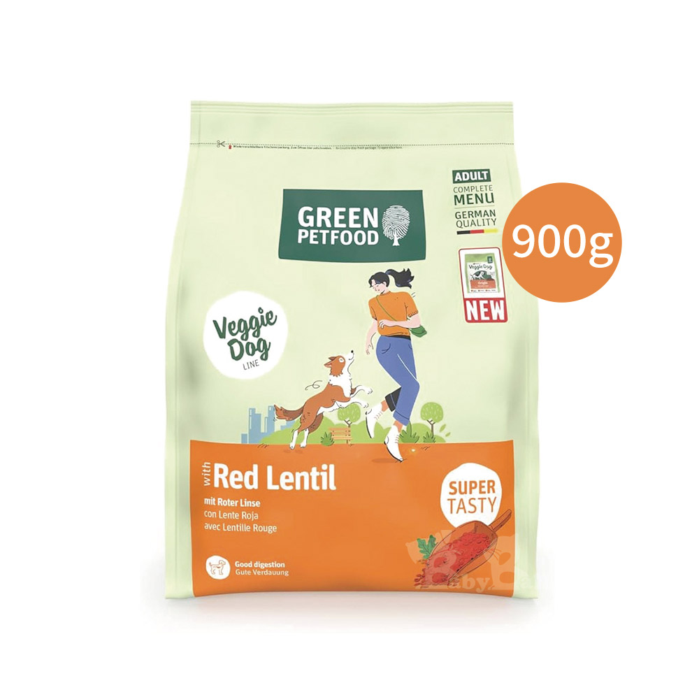 【倆寶貝精品館】Green Petfood 德國綠自然 機能素食 紅扁豆 無麩質低敏成犬飼料900gｘ2入
