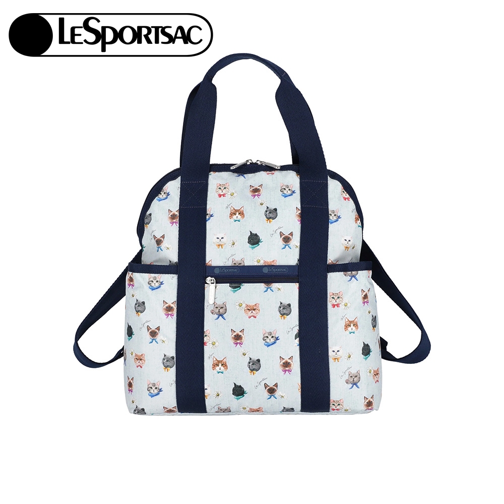 |快速出貨|LeSportsac Double Trouble Backpack 手提兩用 後背包 媽媽包-晴空貓語, , large