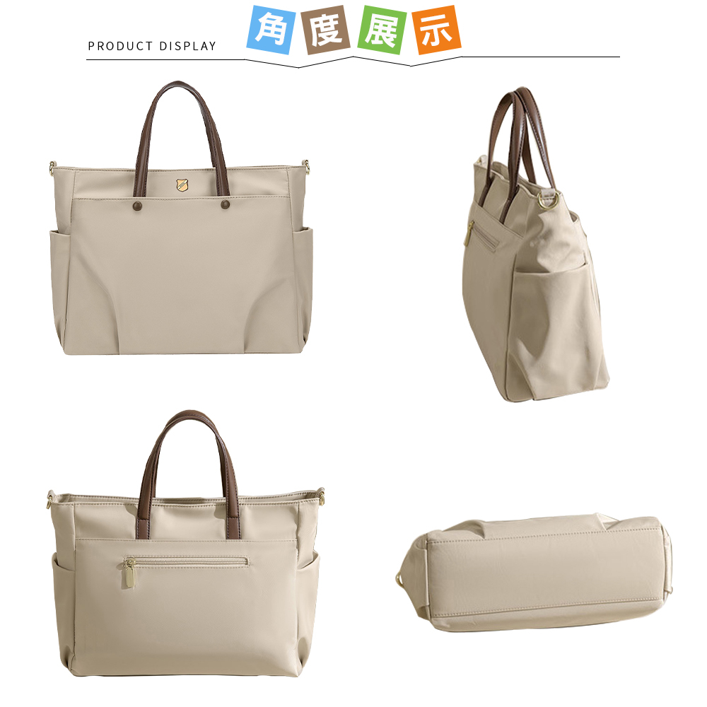 SPRING-尼龍肩背包大方包商務通勤手提包大容量電腦包輕旅行斜背包-多色, , large