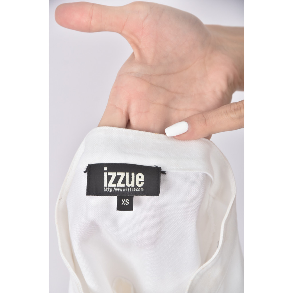 (S) izzue質感棉質圓領白色洋裝二手衣, , large
