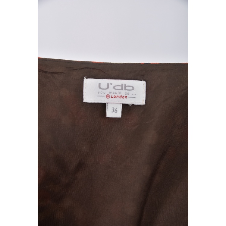 (S) udb點點無袖棕色洋裝二手衣, , large