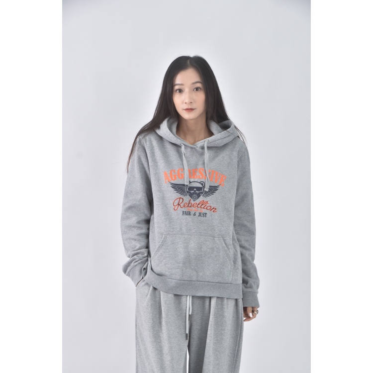 (L) bsx棉質內刷毛棉帽灰色長袖上衣二手衣, , large