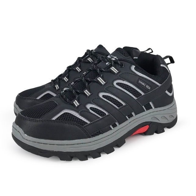 HANG TEN 鋼頭運動鞋防穿刺 工作鞋 安全鞋 防護鞋 鋼頭鞋 透氣 吸濕 排汗 散熱 鋼板 防砸 抗衝擊 止滑 黑, , large