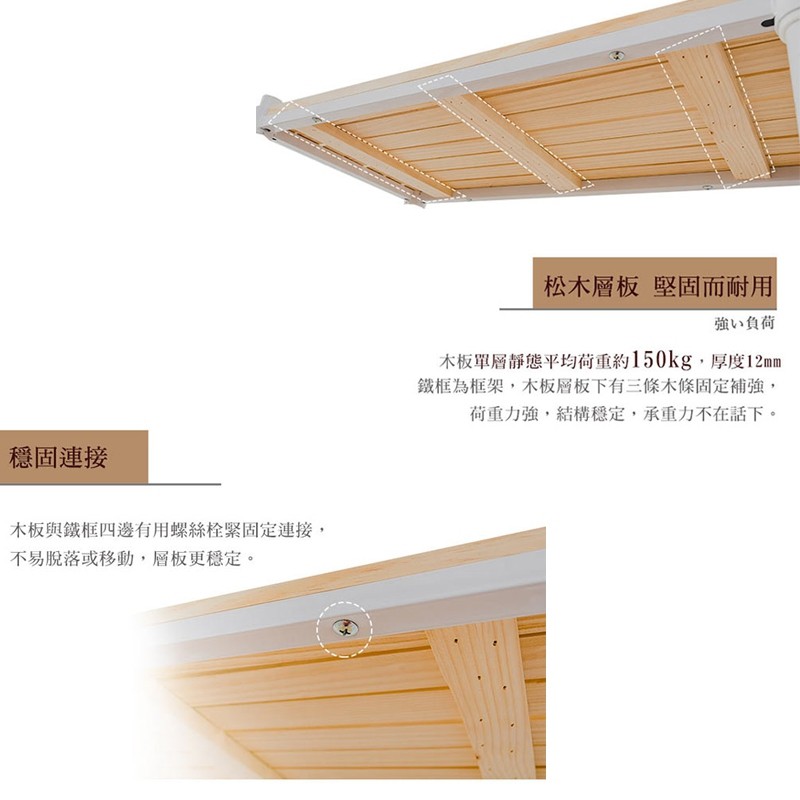 【Y HOUSE】60x30x180cm pine four-layer storage rack rack iron rack - painted white, , large