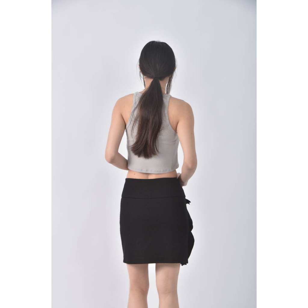 (M) feng chii lian波紋黑色短裙二手衣, , large
