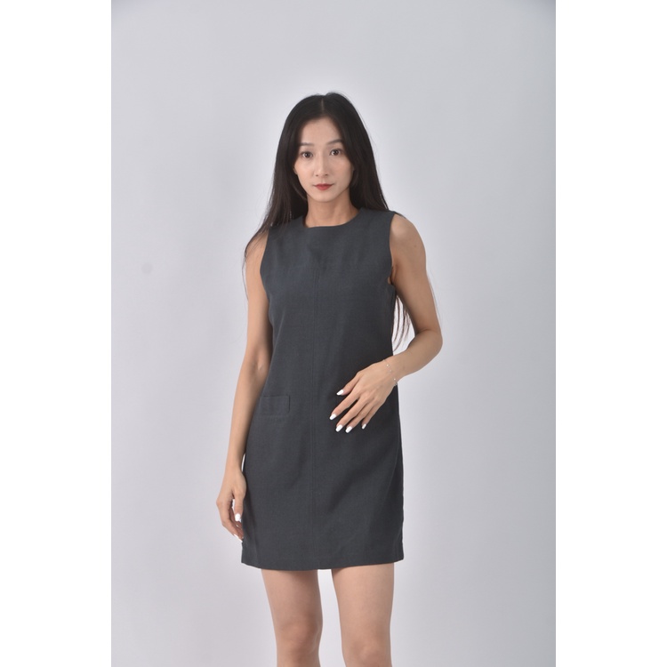 (S) gap premium質感無袖灰色洋裝二手衣, , large
