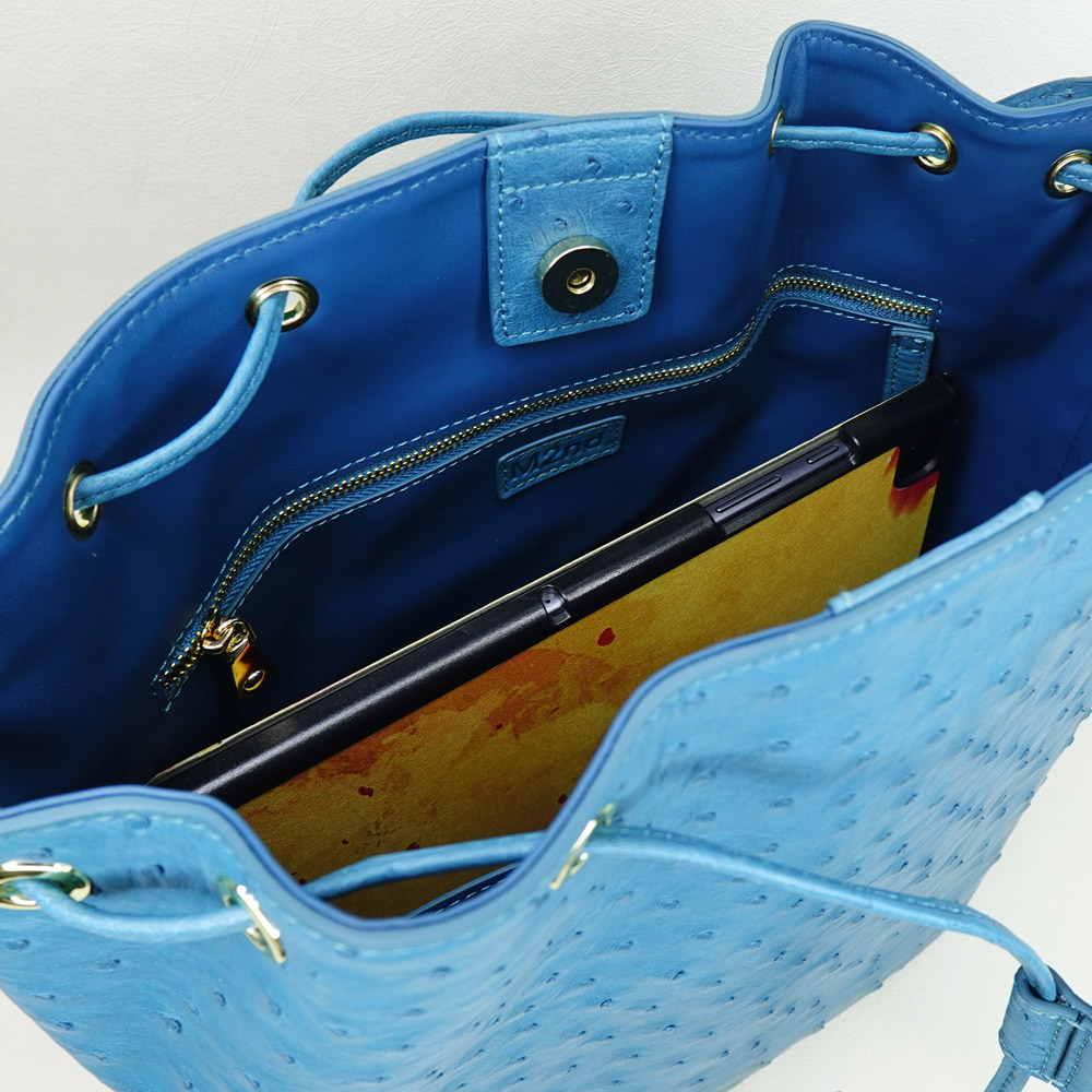 【M2nd】Ostrich bucket bag, , large