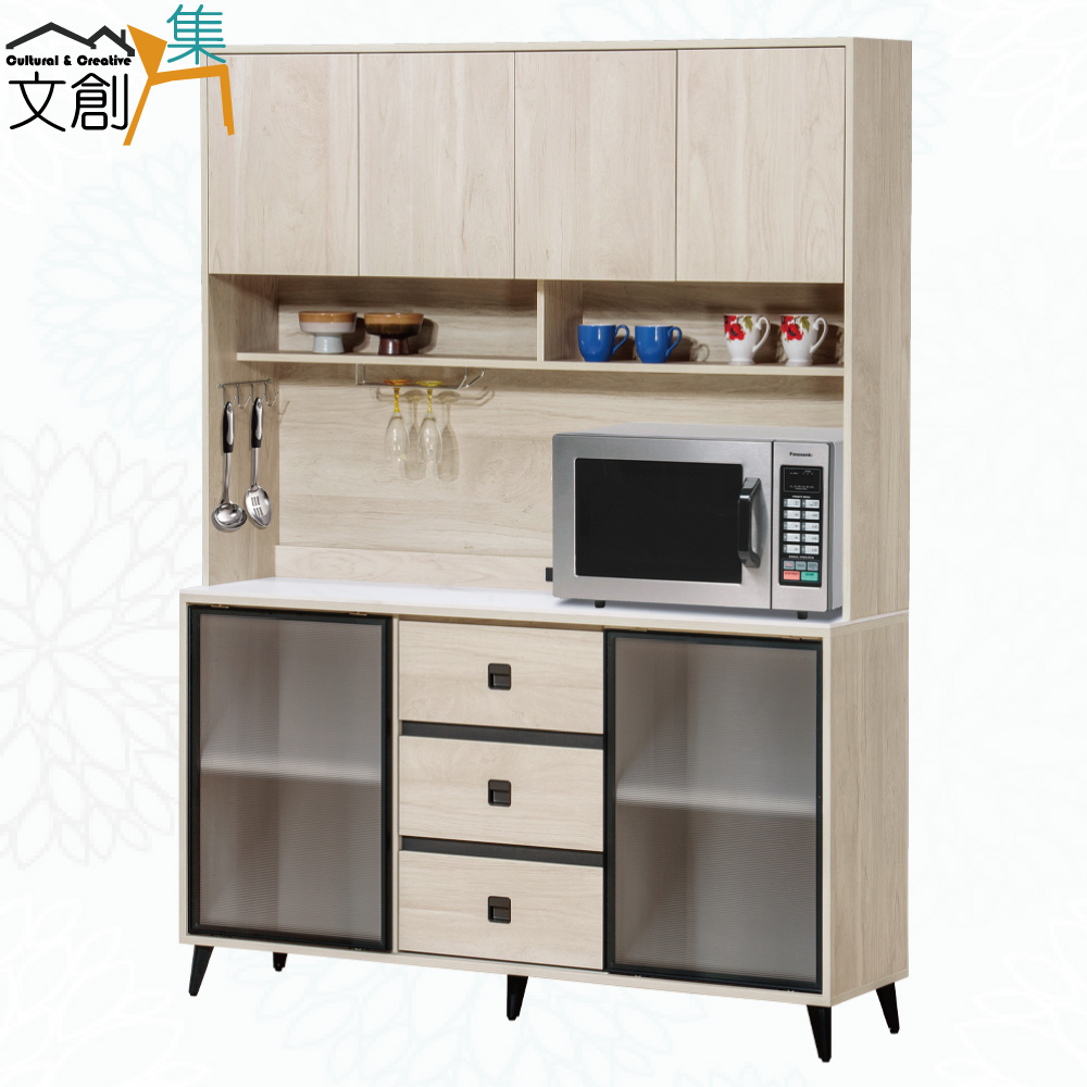 【文創集】蓋曼5.3尺岩板鋁門高餐櫃組合(客約商品), , large
