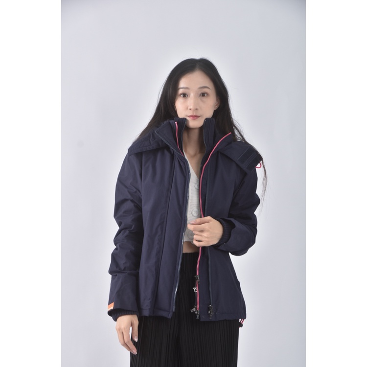 (S) 【國泰航空永續合作】superdry連帽藍色外套二手衣