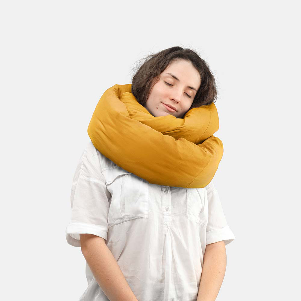 Infinity Pillow Travel Neck Pillow Ochre-yellow