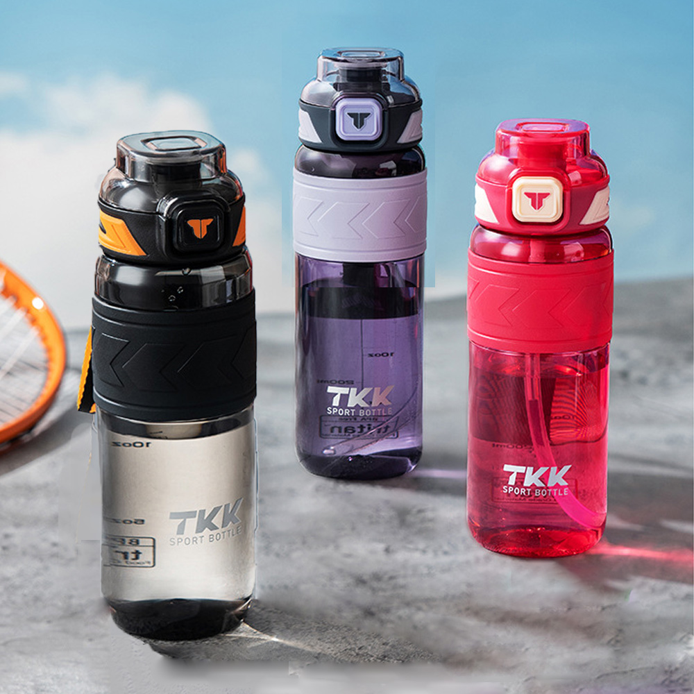 【TKK】美國進口Tritan邁越系列 手提式 兩用 運動水壺600ML(附提帶)-電光白, , large