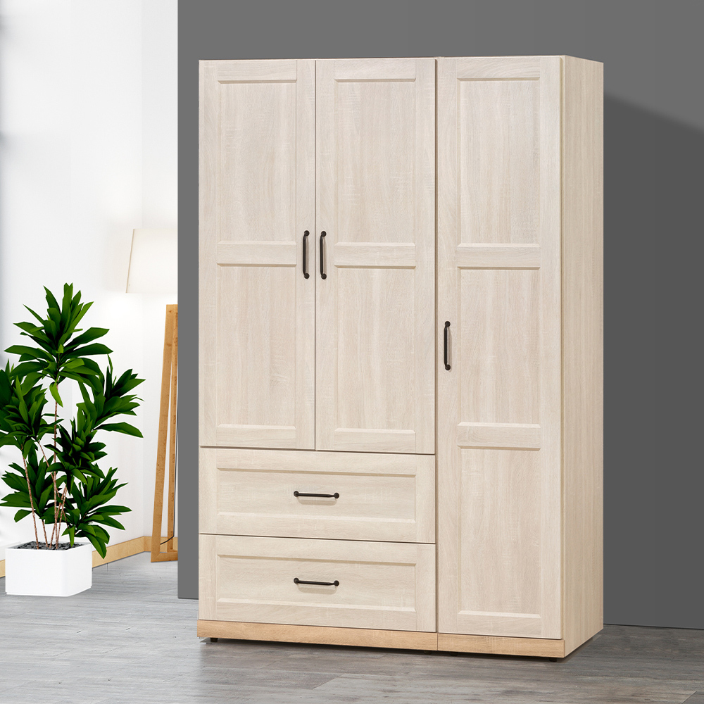 【唯熙傢俱】查理白橡木4尺抽屜衣櫃, , large