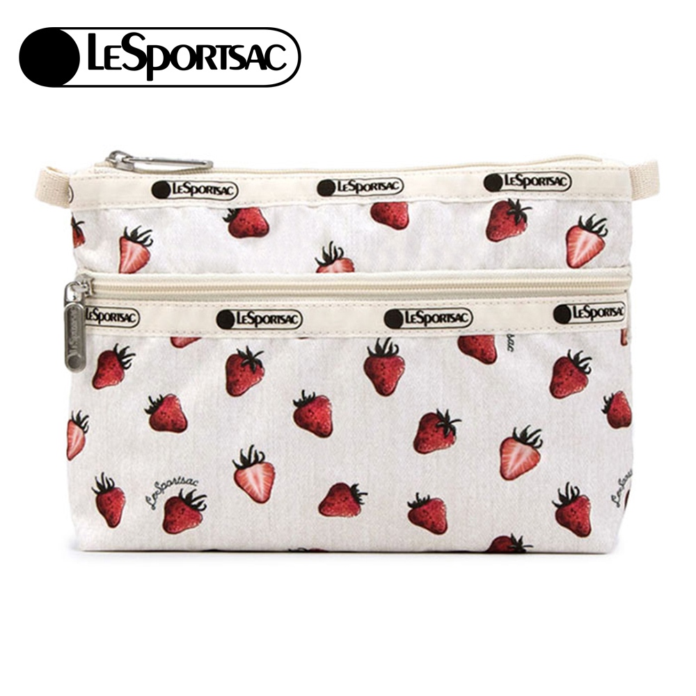 |快速出貨|Lesportsac Cosmetic Clutch 雙層拉鍊收納化妝包 送禮推薦-莓果輕舞