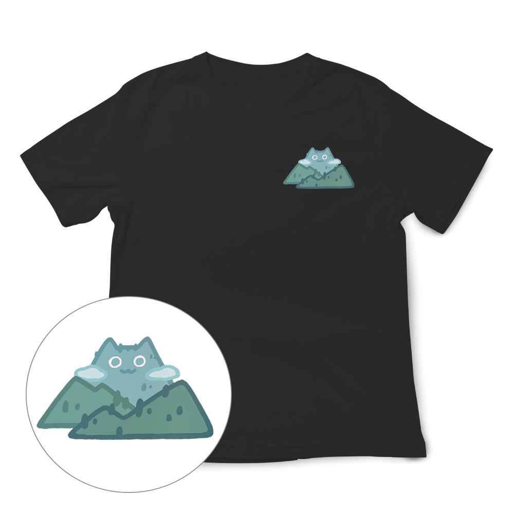 JZ TEE Snowy Mountain Cat & Shiba Inu Graphic Tee, , large