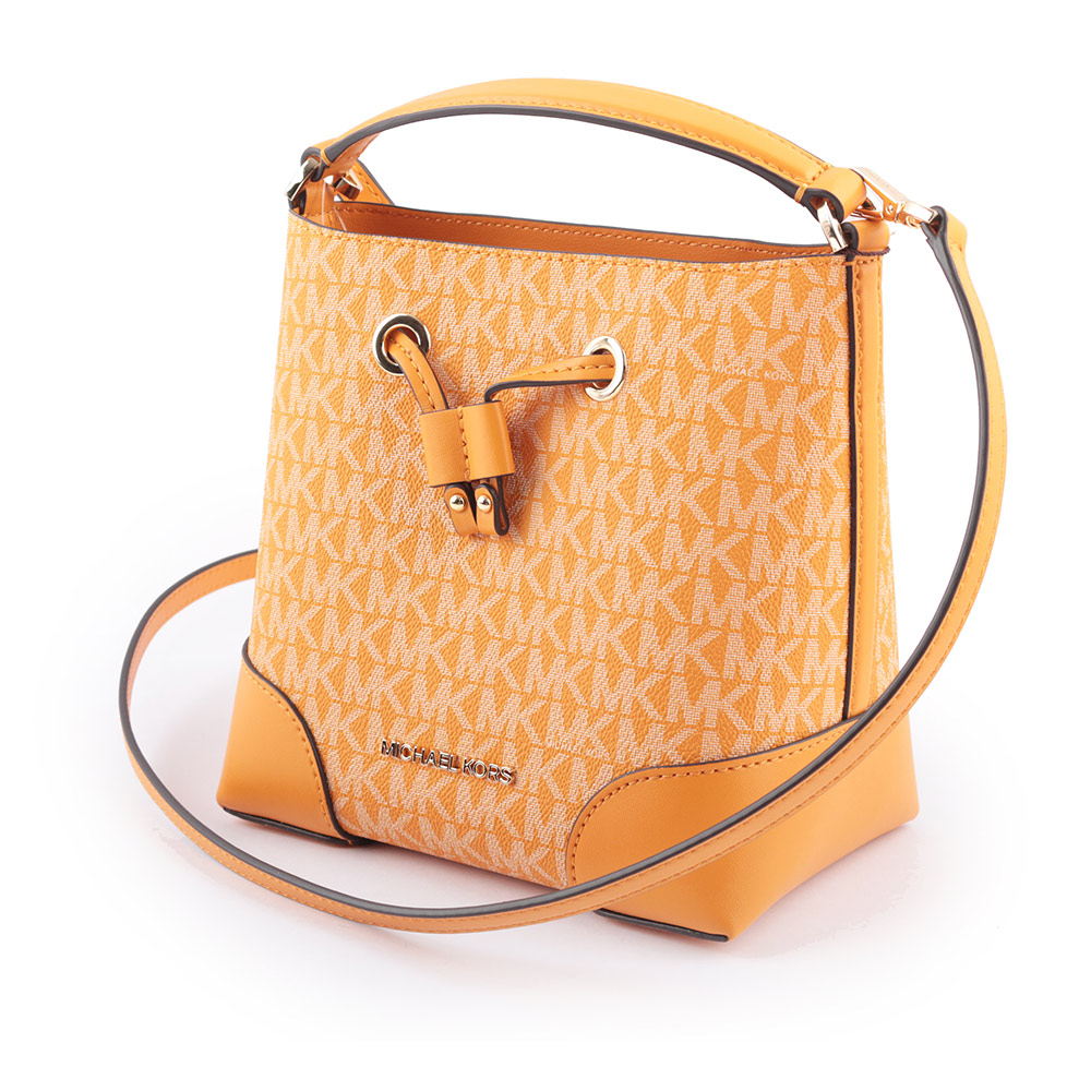 Michael Kors Mercer 塗層帆布束繩設計小款水桶包/蜂蜜黃, , large