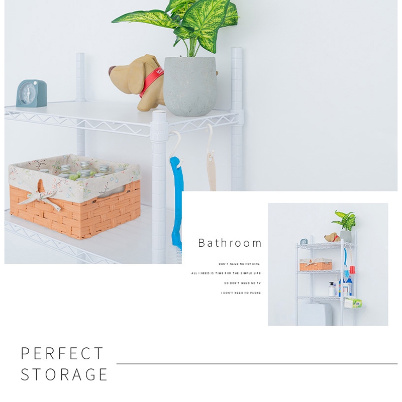 【Y HOUSE】Toilet rack, storage rack, shelf, painted shelf - black, , large