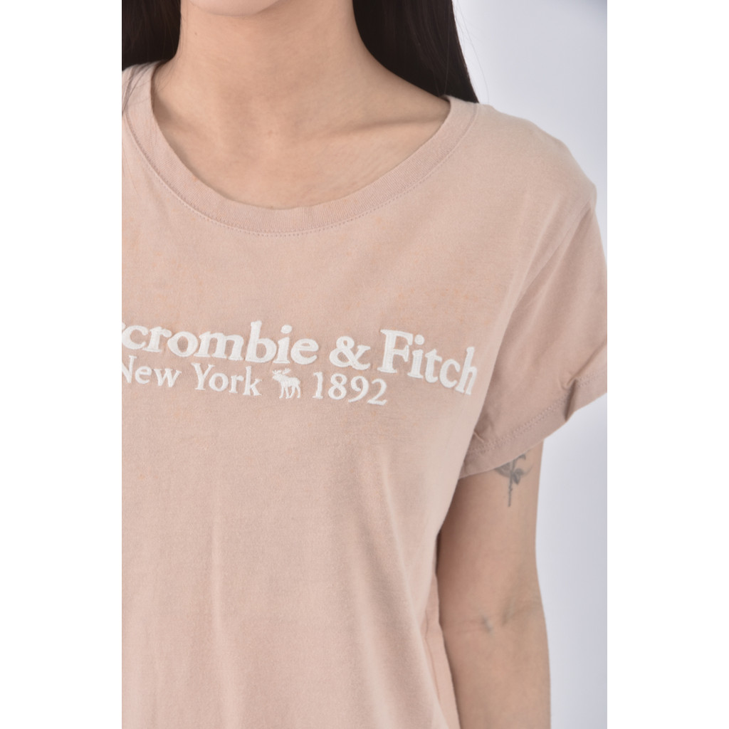 (S) abercrombie fitch質感棉質純棉橘色短袖上衣二手衣, , large