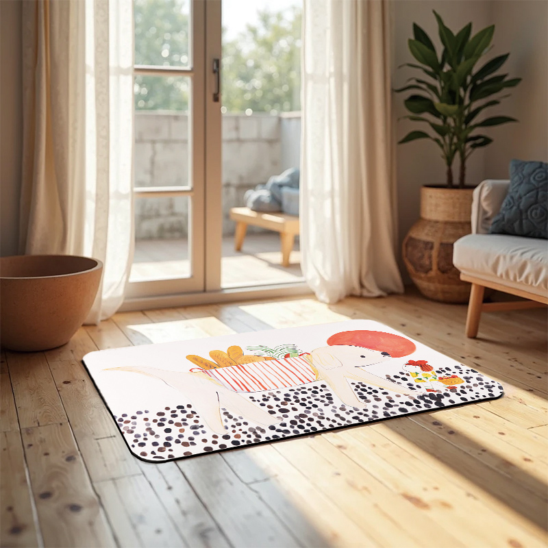【Monster】 Soft Diatomaceous Earth Absorbent Mat – Wu Hsin-Chih Collection (60x40cm) – Let's Go Picnic, , large