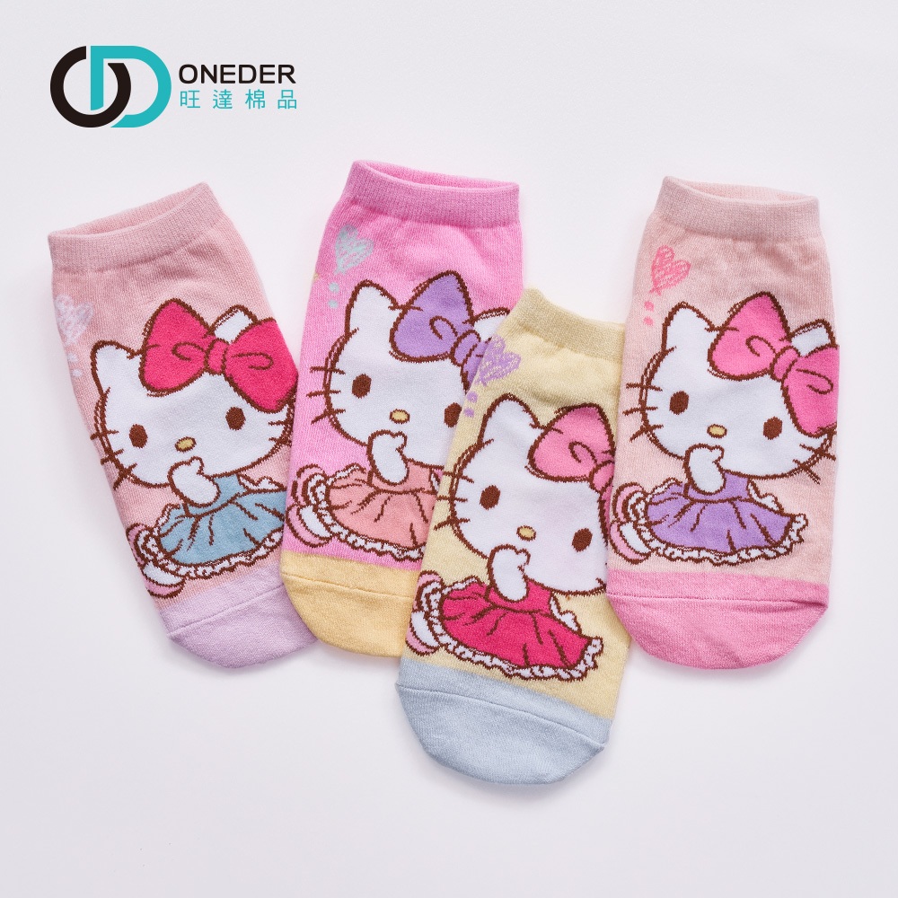 Sanrio 三麗鷗 KITTY直版襪 凱蒂貓兒童短襪 女童襪 台灣製童襪【旺達棉品】KT-A649, , large