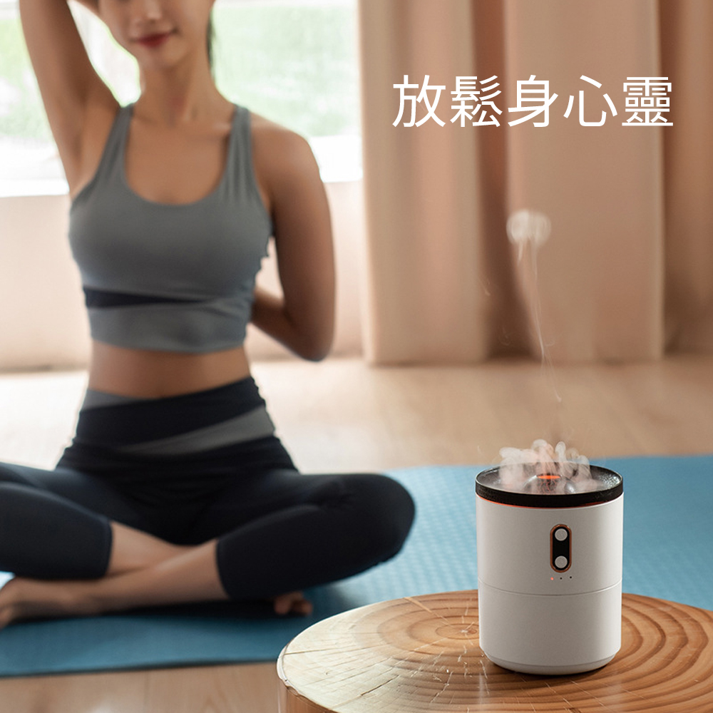 🌋火山造型 絕美水氧機🌋火焰噴霧 水母噴霧 兩種燈光 加濕器 保濕 大容量 智能噴霧 定時關機 香薰機 噴霧機 香氛機, , large