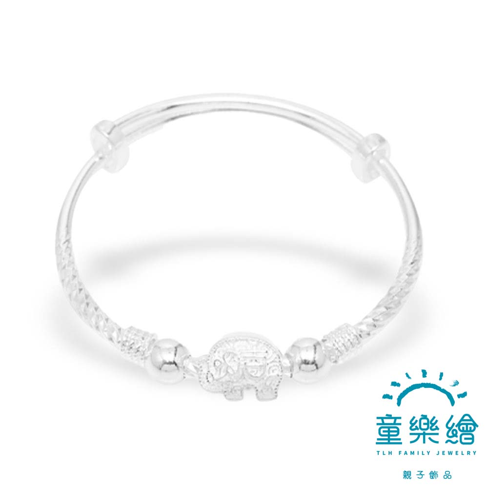 【童樂繪金飾】兒童純銀手鐲手環 吉象平安 (彌月銀飾 滿月禮 寶寶足銀), , large