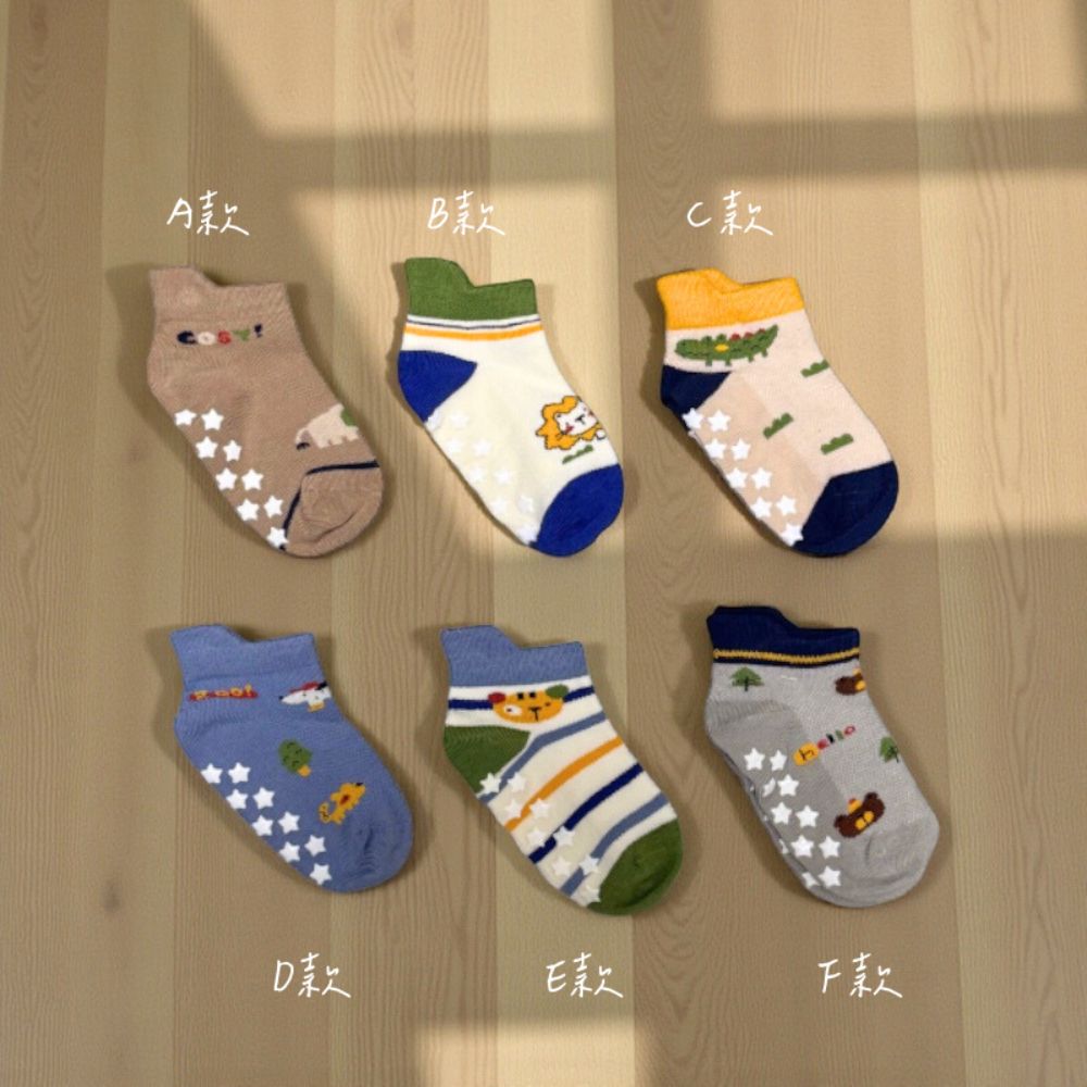 [Kaimi Cotton] 10-Pair Set &ndash; Random Colors &ndash; Pure Cotton Anti-Slip Kids Socks &ndash; Pastel Daily Design for Boys & Girls (13&ndash;16 cm), , large