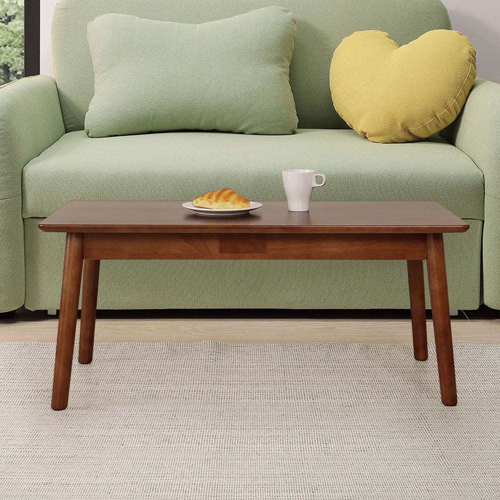 【Homelike】喜家居100cm實木茶几-胡桃色(2526)