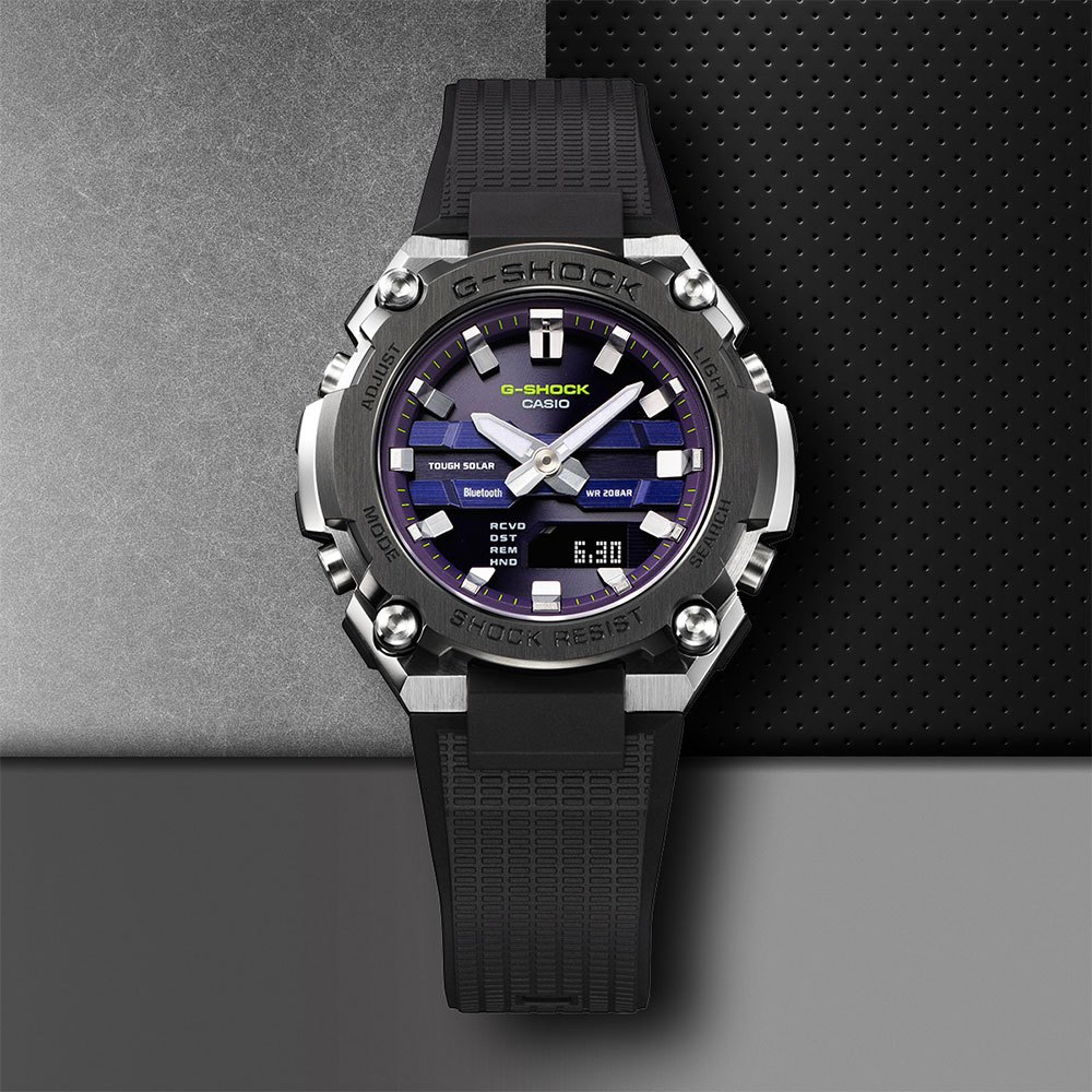 CASIO 卡西歐 G-SHOCK 纖薄太陽能藍芽手錶  GST-B600A-1A6, , large
