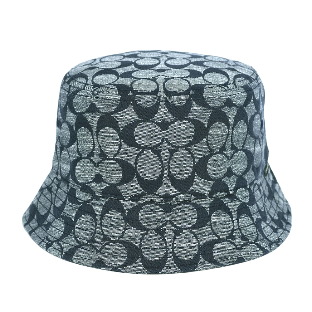 COACH CC Logo Chambray 織布漁夫帽 XS-S/藍色, , large
