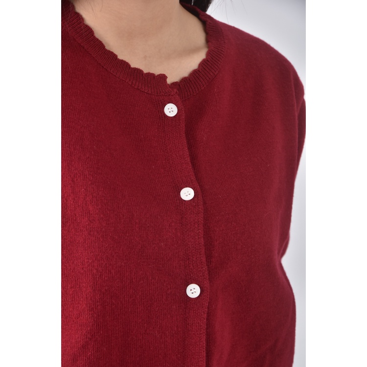 (S) gill質感花邊紅色短袖上衣二手衣, , large