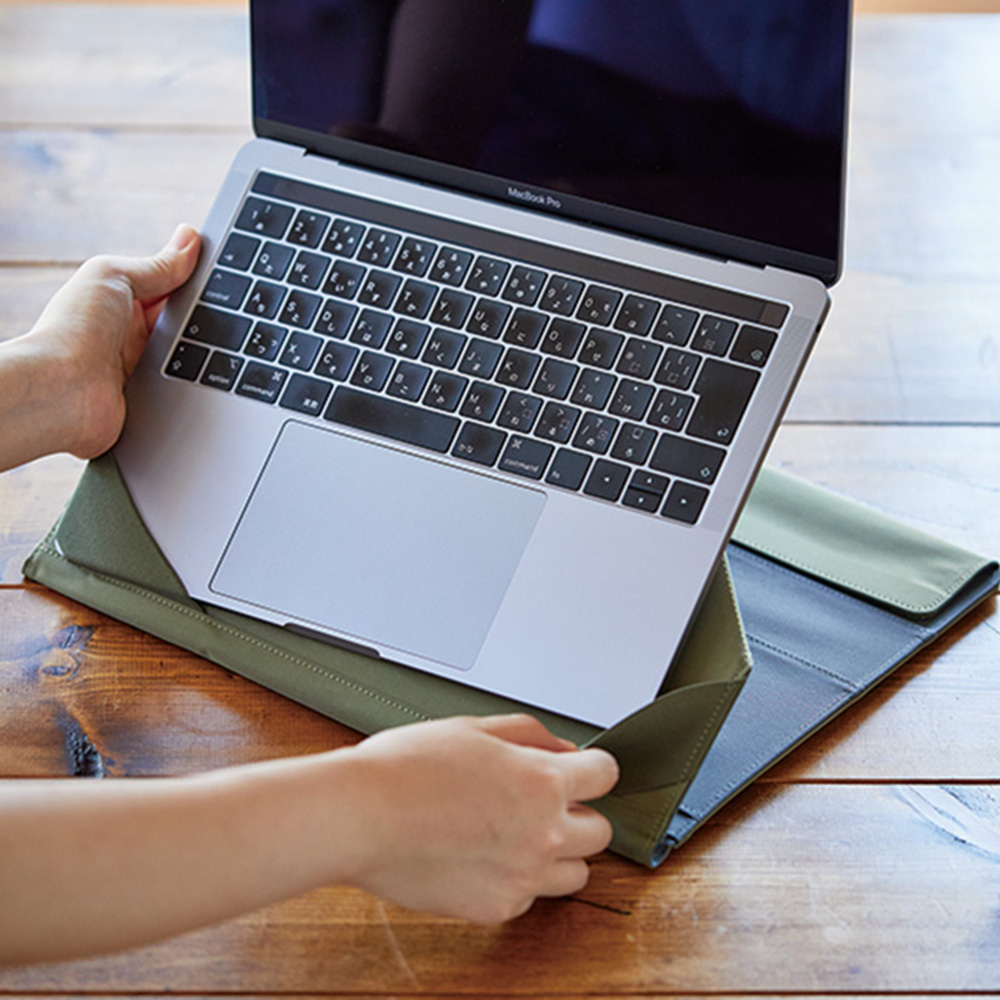 *需預訂【KING JIM】NESTY隨行支架筆電包 軍綠/(NST10)茶色, , large