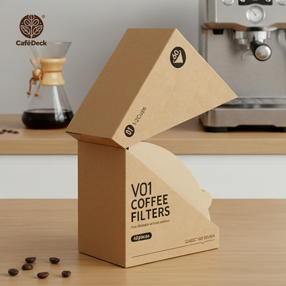 CafeDeck︱錐形咖啡濾紙 100枚盒裝 V60 手沖濾紙 咖啡過濾 原木漿濾紙 無漂白 咖啡濾紙 扇形濾紙 萃取濾紙, , large