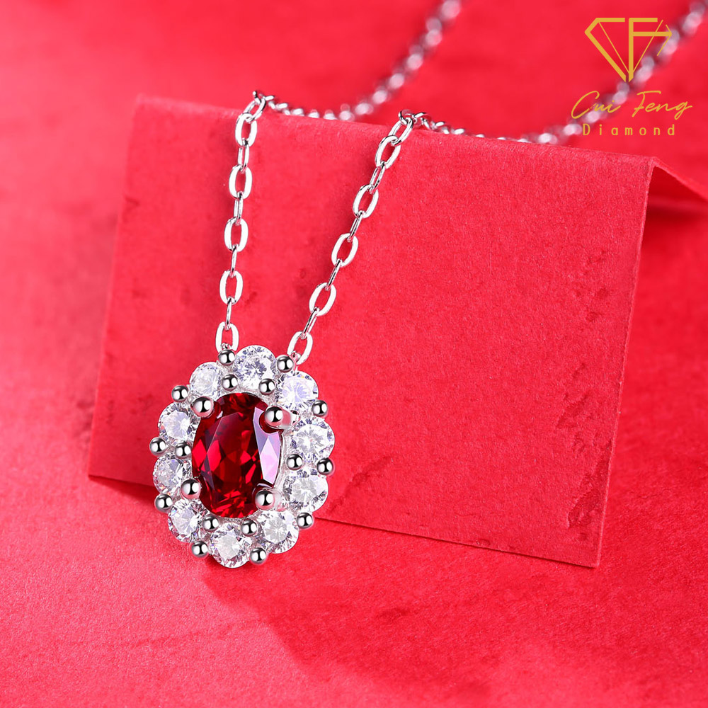 【CF鑽飾】項鍊 培育紅寶石《赤心》1克拉 項墜, , large