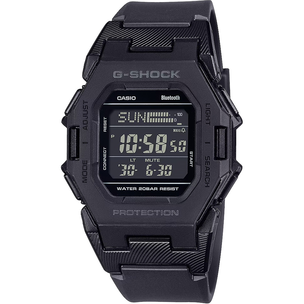 CASIO 卡西歐 G-SHOCK 纖薄時尚未來感藍牙運動電子錶 手錶-黑 GD-B500-1, , large