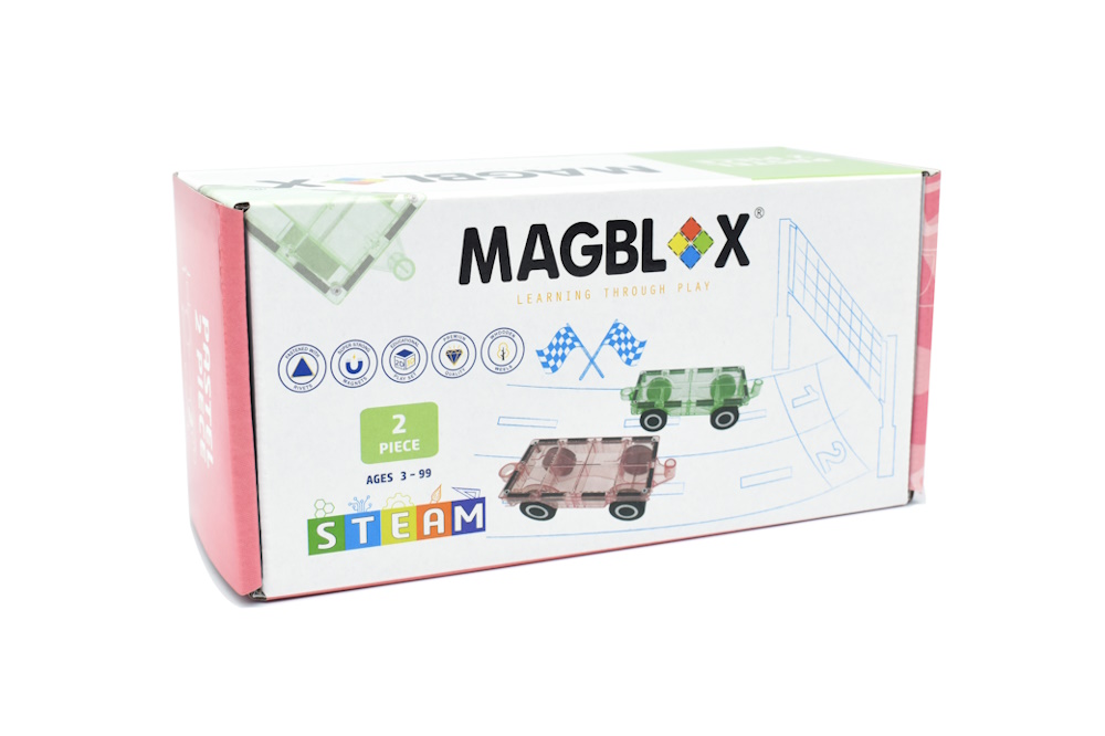 [好研所]MAGBLOX® 美學磁力片磁力車車 棉花糖 (2pcs) (裸粉/薄荷綠), , large