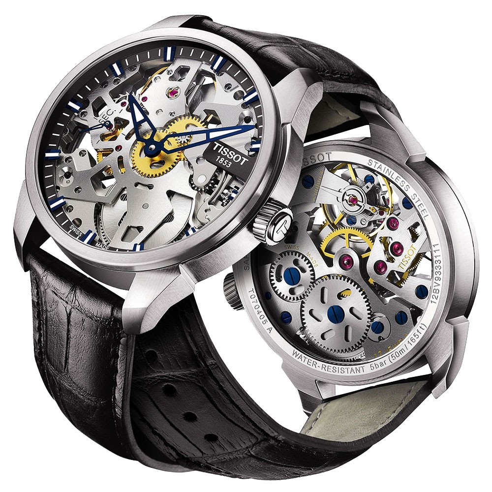 TISSOT T-Classic T-Complication 鏤空手動上鍊腕錶-43mm T0704051641100, , large