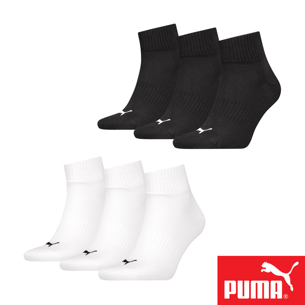PUMA 男女款短筒襪3雙裝 彪馬 跳豹 男襪 女襪 短襪 腳踝襪 棉襪 柔軟 舒適 抗菌 除臭 減壓 耐磨 黑 白, , large