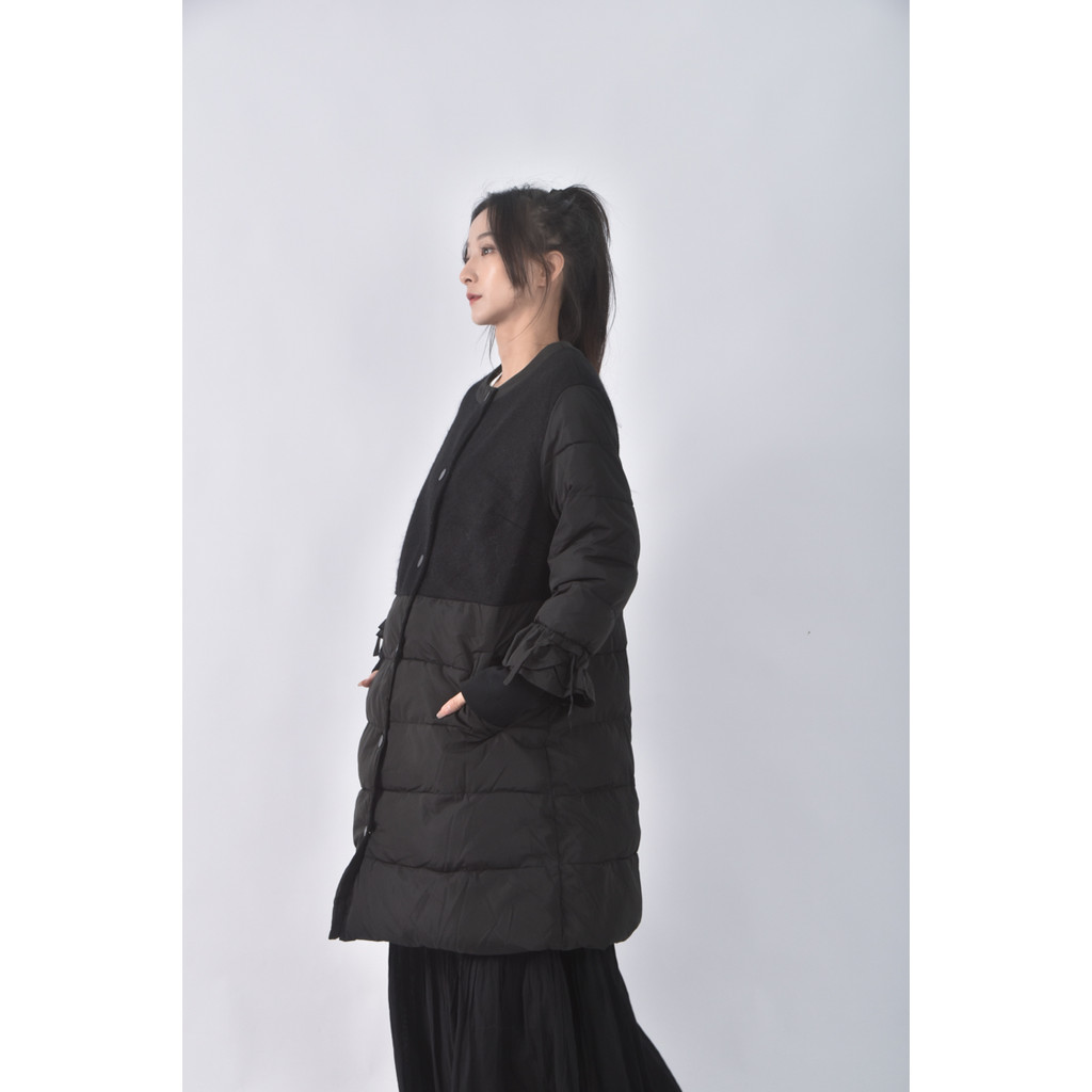 (XL) crecetelle拼接黑色外套二手衣, , large
