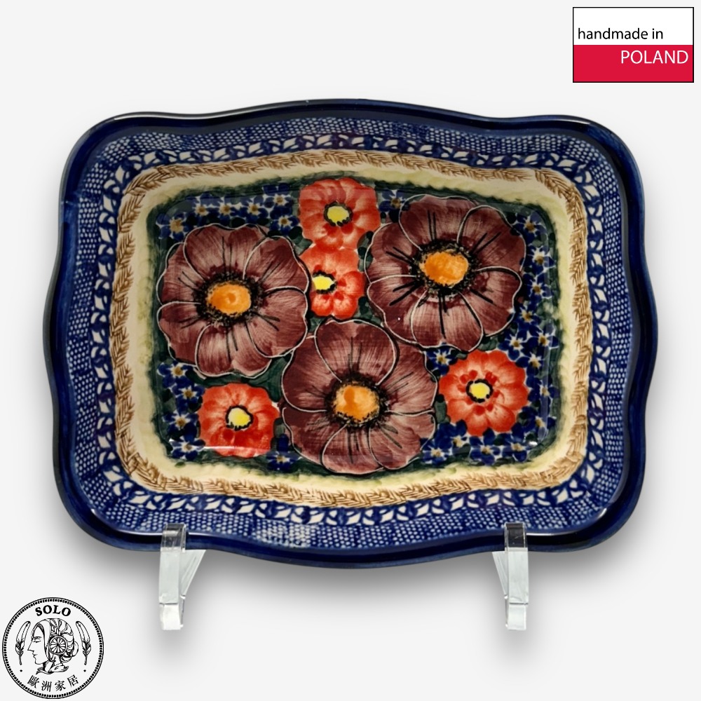 【SOLO歐洲家居】波蘭製 Cerraf 波蘭陶 18.5cm 造型烤盅 烤盤 雅紅之宴系列, , large