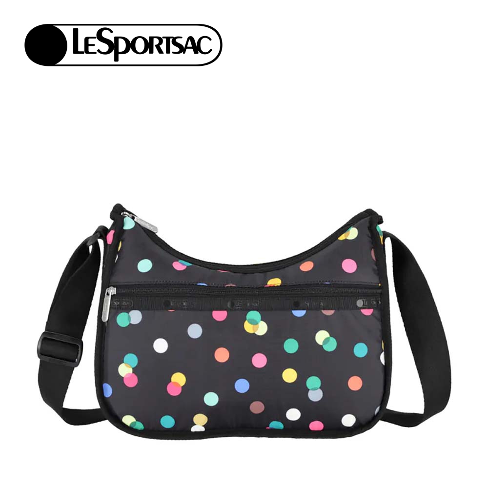 |快速出貨|Lesportsac Classic Hobo 經典斜背包/ 圓點漂浮氣球 黑色, , large