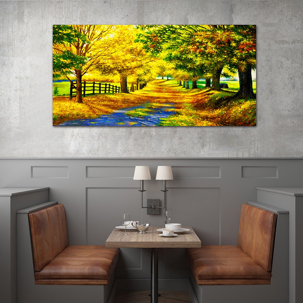 【御畫房】黃金大道 國家一級畫師手繪油畫60&times;120cm(VF-135), , large