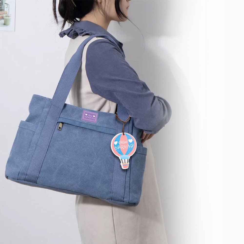 SPRING-日式簡約大容量復古肩背帆布包托特包大方包-多色, , large