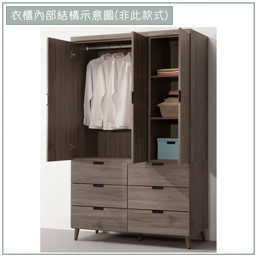 【唯熙傢俱】米可橡木白4x7尺衣櫃, , large