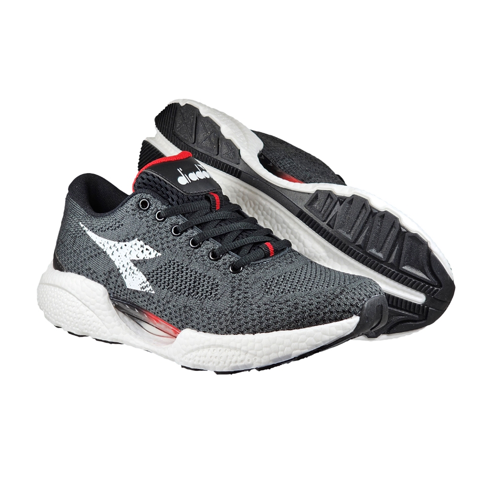 DIADORA迪亞多那 輕量避震慢跑鞋 男運動鞋 男鞋 透氣 針織 康特杯 Q彈 乳膠鞋墊 高彈 耐磨 止滑 綠 黑, , large